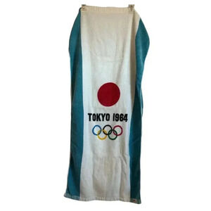 Original Tokyo Japan 1964 Olympics Souvenir Towel White Blue
